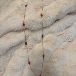 Kendra Scott Gold Necklace with Red Stones